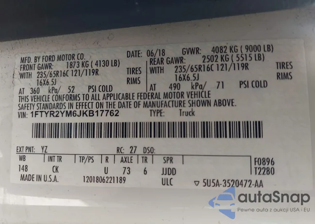 1FTYR2YM6JKB17762: 43285426