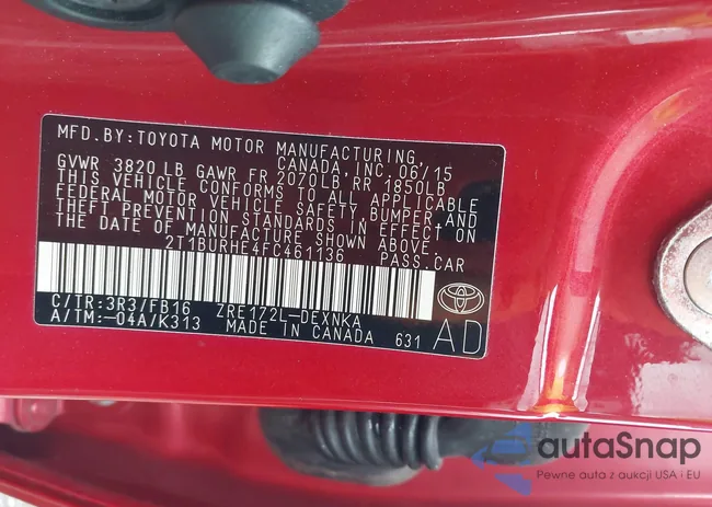 2T1BURHE4FC461136: 43285430