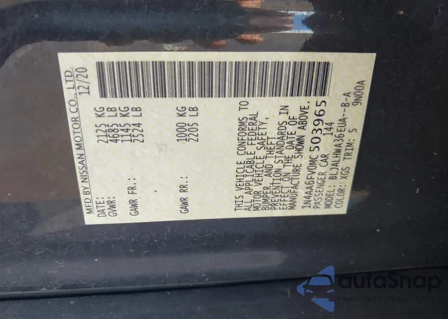 1N4AA6FV0MC503965: 43285442