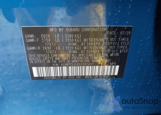 4S4BTGUD9S3297417: 43285467