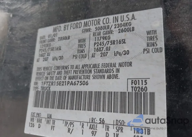 1FTZR15E21PA67506: 43285517