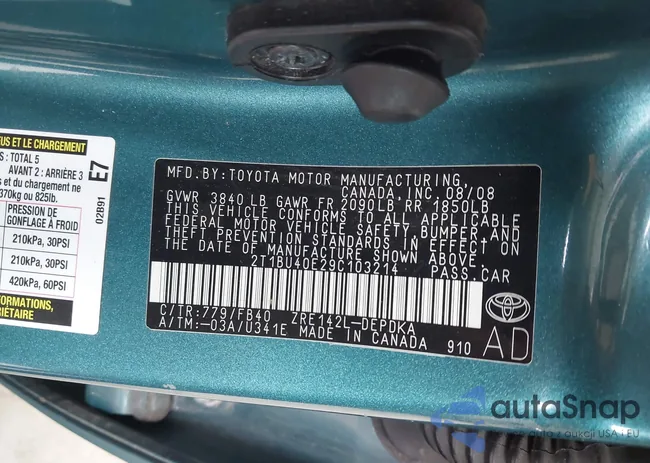 2T1BU40E29C103214: 43285525