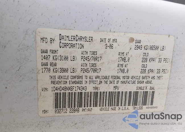 1D4HD48NX6F174343: 43285540