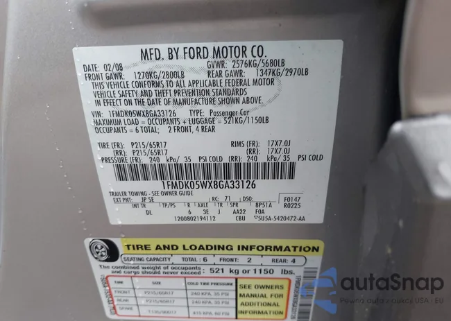 1FMDK05WX8GA33126: 43285558