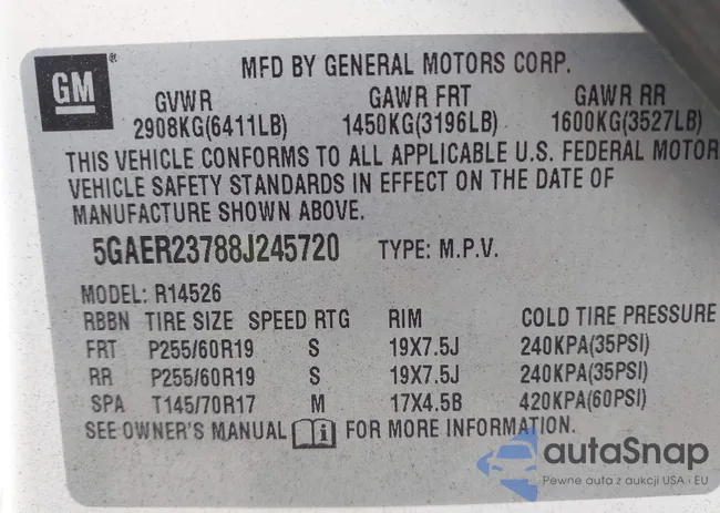 5GAER23788J245720: 43285563