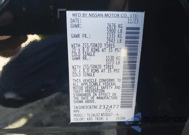 5N1DR3CB7RC232477: 43285594