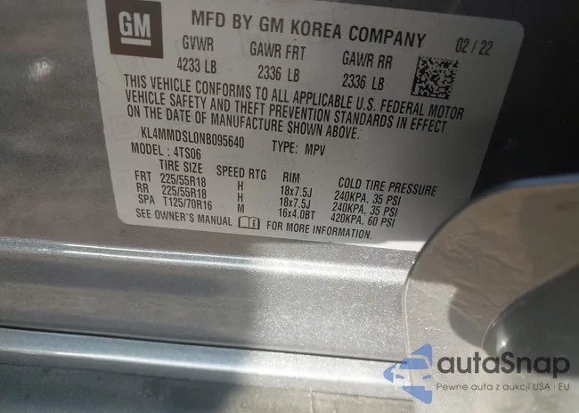 KL4MMDSL0NB095640: 43285639