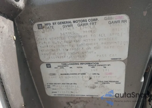 1G1YY2187J5105482: 43285687