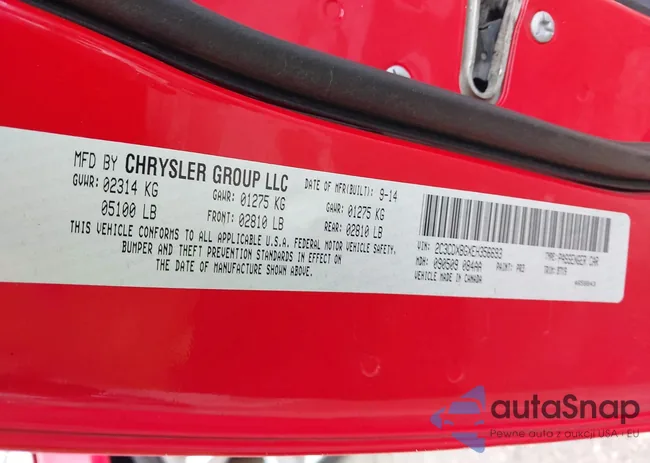 2C3CDXBGXEH356693: 43285691