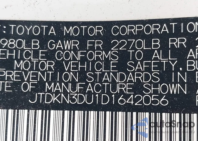 JTDKN3DU1D1642056: 43285700
