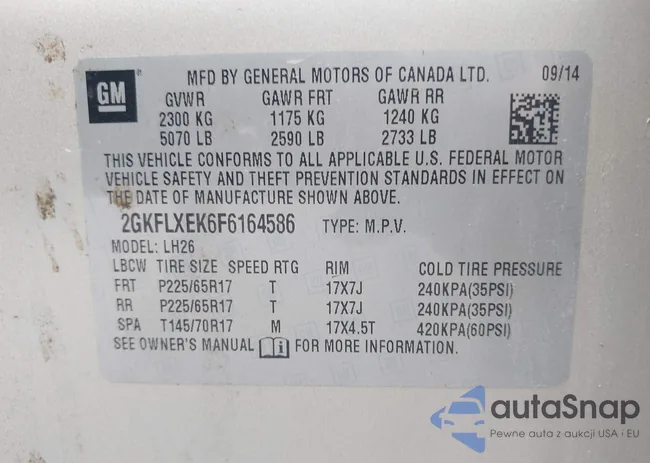 2GKFLXEK6F6164586: 43285769