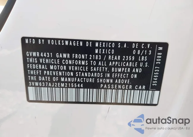 3VW637AJ2EM215544: 43286817