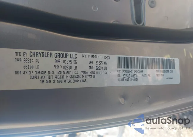 2C3CDXHG1DH743008: 43286819