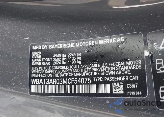 WBA13AR03MCF54075: 43286837