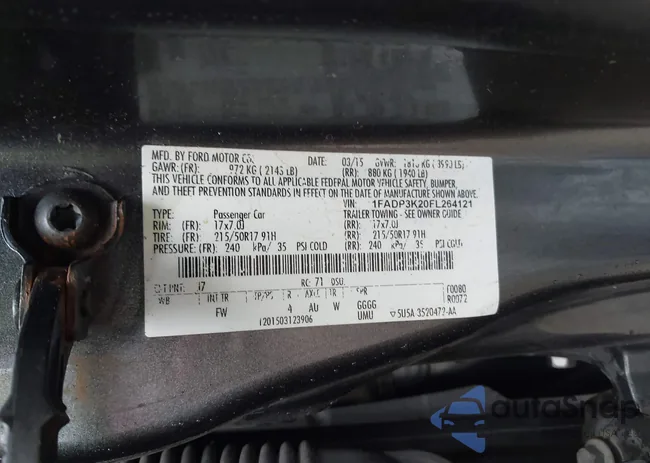 1FADP3K20FL264121: 43286849