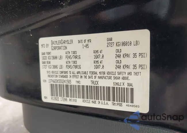 1D7HW22K55S241565: 43286893