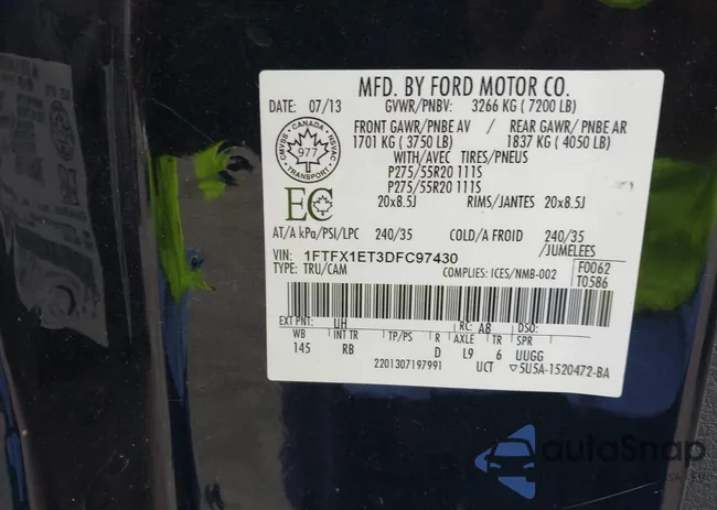 1FTFX1ET3DFC97430: 43286938