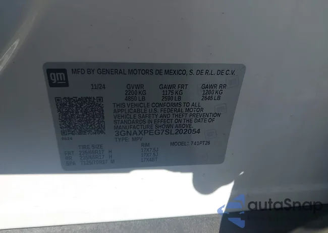 3GNAXPEG7SL202054: 43286960