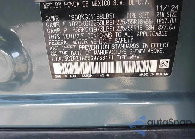 3CZRZ1H55SM738471: 43287004