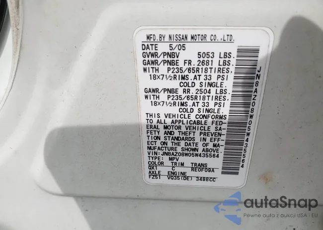 JN8AZ08W05W435564: 43287079