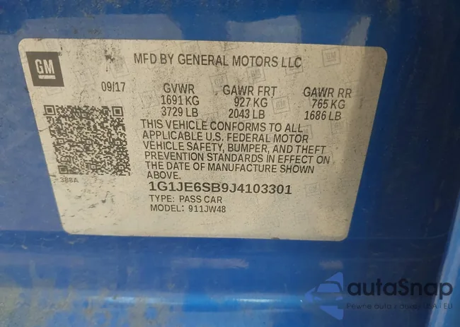 1G1JE6SB9J4103301: 43287180