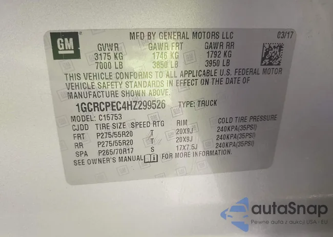 1GCRCPEC4HZ299526: 43287264