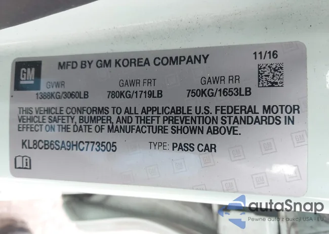 KL8CB6SA9HC773505: 43287291