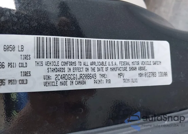 2C4RDGCG1JR208649: 43287335