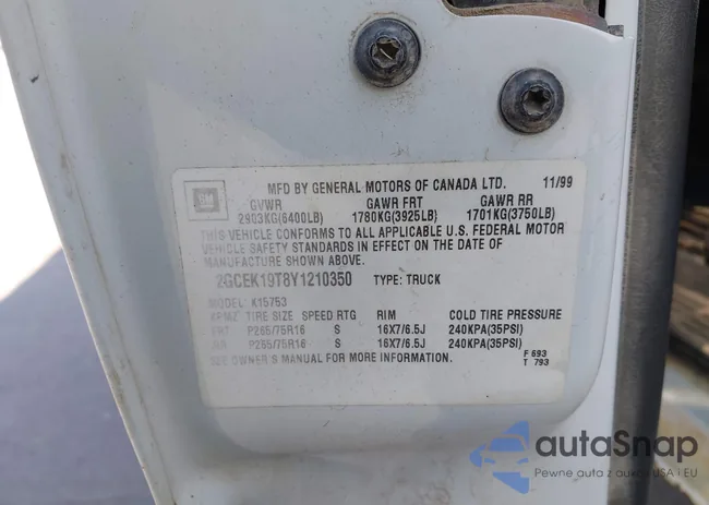 2GCEK19T8Y1210350: 43286444