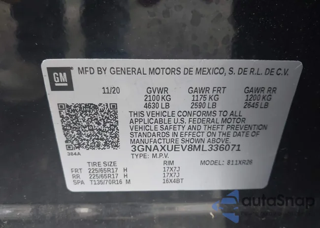 3GNAXUEV8ML336071: 43286523