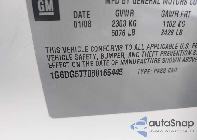 1G6DG577080165445: 43286531