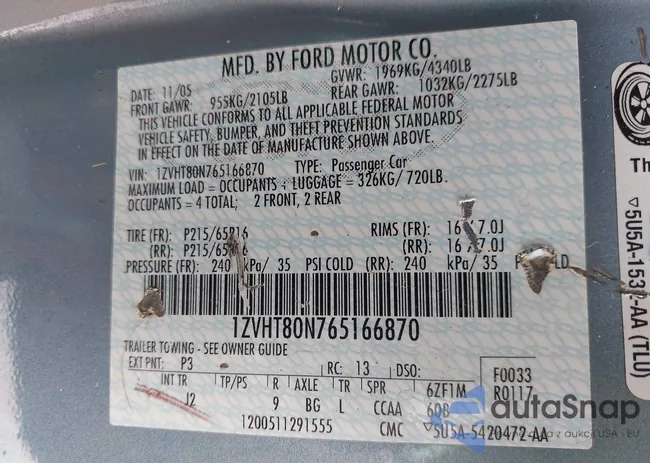 1ZVHT80N765166870: 43286537