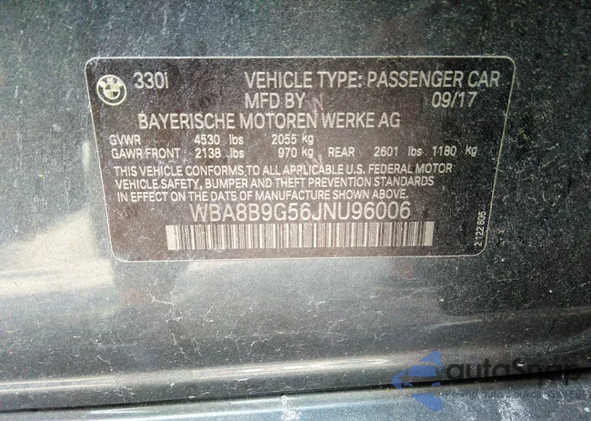 WBA8B9G56JNU96006: 43286541