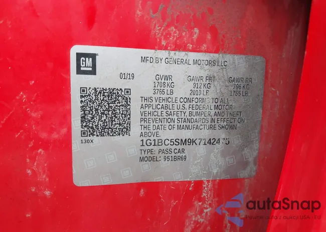 1G1BC5SM9K7142475: 43286546