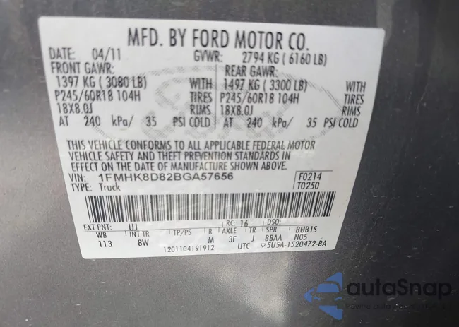 1FMHK8D82BGA57656: 43286600