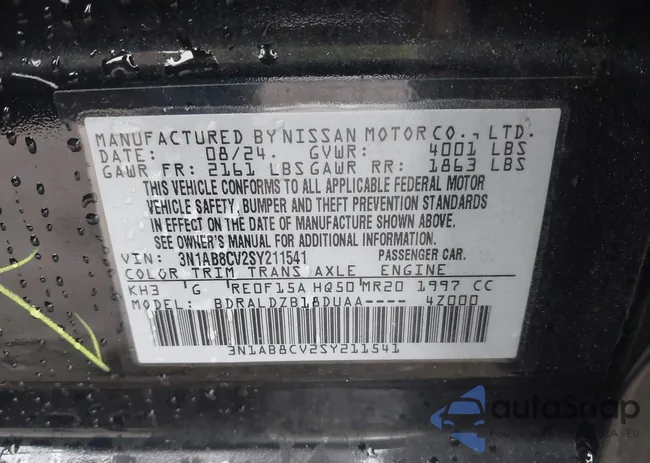 3N1AB8CV2SY211541: 43286611