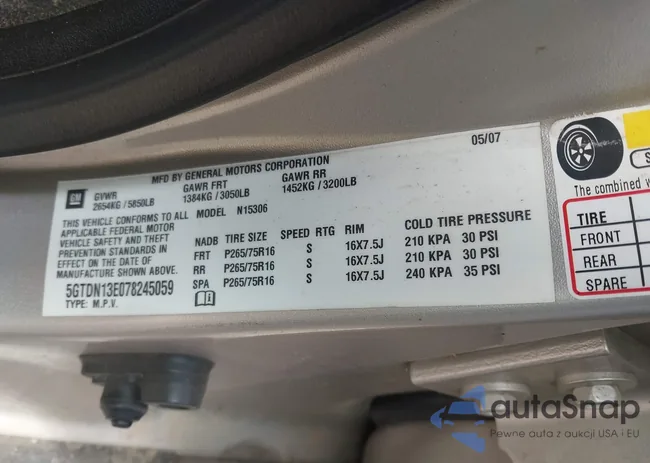 5GTDN13E078245059: 43286623