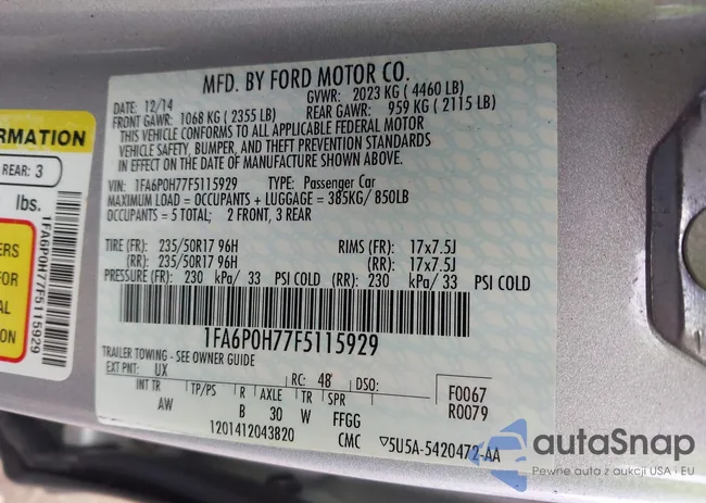 1FA6P0H77F5115929: 43286624