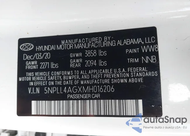 5NPLL4AGXMH016206: 43286634
