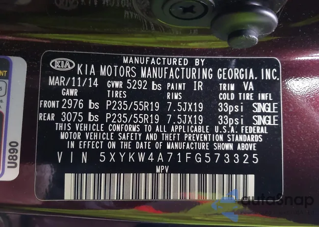 5XYKW4A71FG573325: 43286645