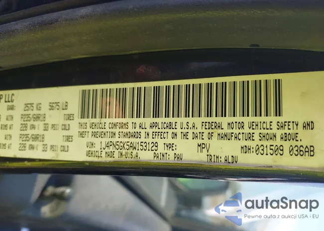 1J4PN5GK5AW153129: 43286654