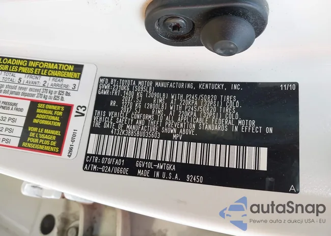 4T3ZK3BB5BU035603: 43286740