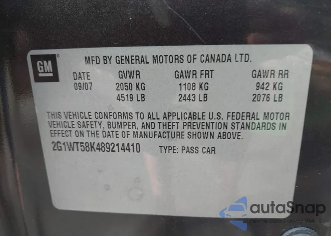 2G1WT58K489214410: 43286760