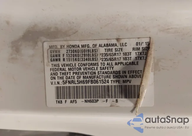 5FNRL5H69FB061524: 43287803