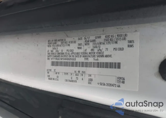 1FTYR2CM1HKB25222: 43287809