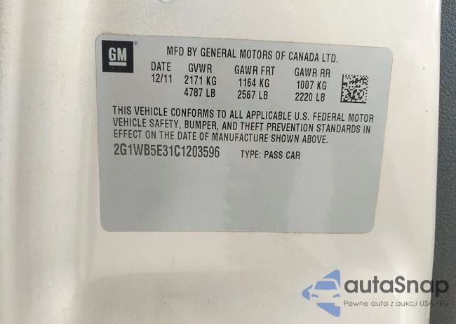 2G1WB5E31C1203596: 43287967