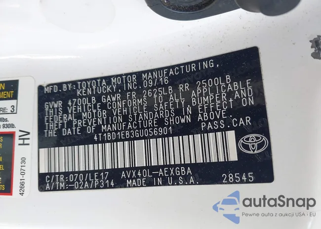 4T1BD1EB3GU056901: 43287977