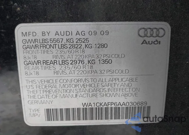 WA1CKAFP6AA030689: 43288001