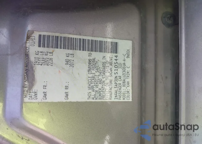 1N4AL3AP3DN510544: 43288008