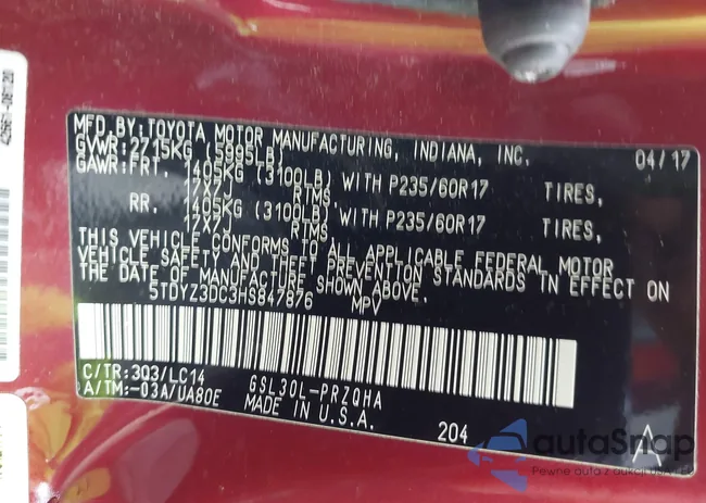 5TDYZ3DC3HS847876: 43288058